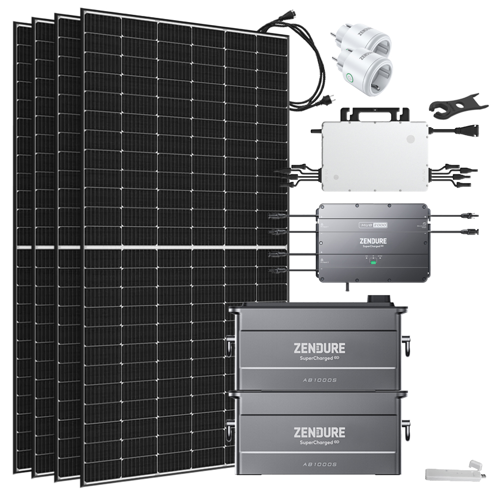 Offgridtec® Solar-Direct 1920W HMS-2000-4T solar system Full Black domestic grid feed-in